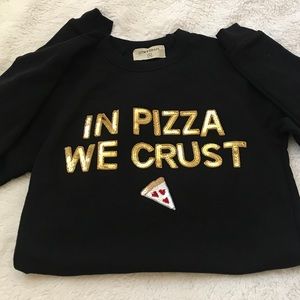 Bow and Drape In Pizza We Crust Sweatshirt